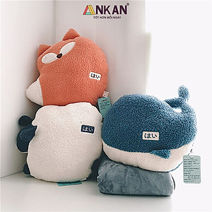 Chăn Gối Văn Phòng Cao Cấp ANKAN (15 LỰA CHỌN), Gấu Mềm Mịn, Thời Trang, Thiết Kế Hiện Đại, Xinh Xắn