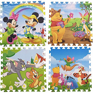 Bộ 4 tấm Thảm xốp lót sàn an toàn Thoại Tân Thành hình thú Disney (60x60cm)