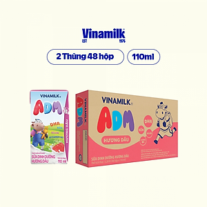 Thùng 48 Hộp Sữa dinh dưỡng Hương Dâu Vinamilk ADM (110ml)