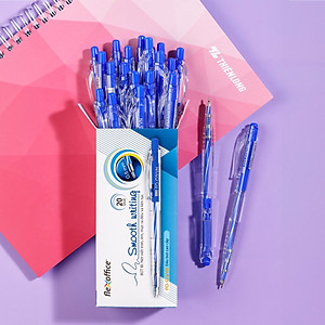 Combo 5/10/20 Bút bi Thiên Long FO-03 ngòi 0.5mm mực xanh đỏ đen cấu tạo 3 cạnh dễ cầm mực không độc hại tiêu chuẩn quốc tế