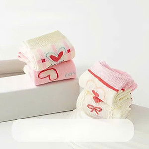 SET 5 ĐÔI TẤT VỚ NƠ TRÁI TIM TỪ 1-14 TUỔI SIÊU XINH DỄ THƯƠNG DÀNH CHO BÉ GÁI