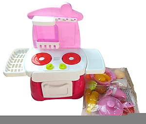 Bộ Đồ Chơi Nhà Bếp Màu Hồng Kết Hợp Với Ánh Sáng Và Âm Thanh DUKA - 889-40