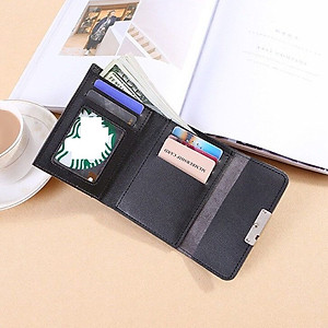 Bóp ví nữ mini gấp gọn cầm tay nút bấm chữ nhật cách điệu thời trang - Hàng cao cấp