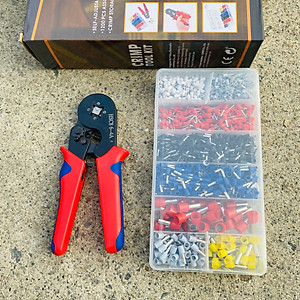 Kìm bấm cos vuông HSC8 6-4A tự điều chỉnh kèm 1200 đầu cos đủ loại cos ống tròn cos pin