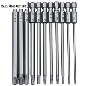 Bộ Mũi Lục Giác Hoa Thị Bắn Vít Chuôi Lục Giác  thép hợp kim S2 - Đầy Đủ Các Cỡ ( 50mm - 150mm )