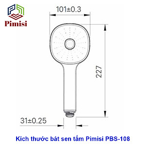Bát Sen Tắm Của Vòi Tắm Hoa Sen Nóng Lạnh Pimisi Với Tay Sen Bằng Nhựa Cao Cấp Mạ Xi Cr/Ni Màu Inox Sáng Bóng Kiểu Vuông Bo Tròn Góc - Ổn Định Nhiệt Độ Nước Nóng Lạnh Theo Công Nghệ Đầu Phun Tăng Áp Dạng Phun Mưa Tiết Kiệm Nước | Hàng Chính Hãng