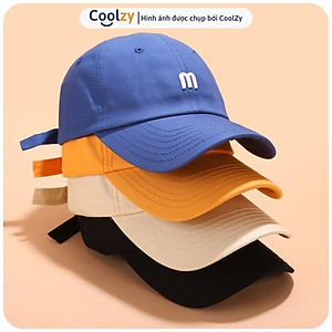 Mũ lưỡi trai nhung nam nữ, nón lưỡi trai thêu chữ M phong cách Ulzzang form unisex - M