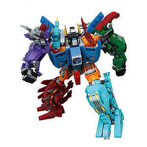 Hộp 6 bộ đồ chơi lắp ráp Robot biến hình - Khủng long (553 chi tiết) Qman 1414