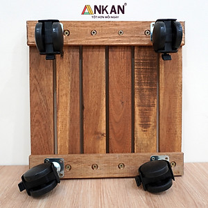 Combo 2 đôn chậu cây cảnh có bánh xe màu vàng cạnh 30cm dùng để đặt chậu cây chậu hoa, tiêu chuẩn xuất khẩu Châu Âu, thương hiệu ANKAN