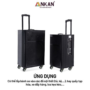 Bánh Xe Đẩy Hàng Có Bạc Đạn Và Khóa ANKAN, Bánh Xe Nhựa PVC Mini 40mm