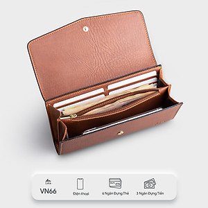 Ví Lata ( Thời trang nữ dáng cầm tay dáng dài - Ví da VN66 )