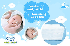 Khăn vải khô đa năng cho bé Oma Baby ( 1 Hộp/ 80 Miếng) - Oma & Baby Premium Baby Dry Multi-Functional Cloths ( 80 cloths per box)