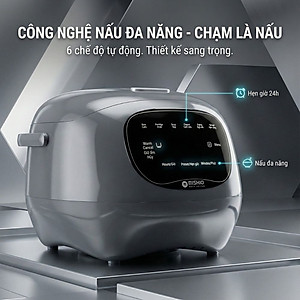 Nồi Cơm Điện Sứ Dưỡng Sinh Mishio MK365 lòng sứ nguyên chất 0.8L không chứa chất chống dính - Hàng chính hãng