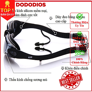 Kính bơi chống sương mờ, chống UV, dây được làm 100% silicone mềm mại, thiết kế không trơn trượt, độ co giãn, độ bền thách thức thời gian, dành cho vận động viên chuyên nghiệp, kính bơi cận thị có độ - Chính hãng DODODIOS