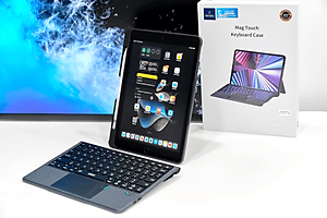 Bao Da Kèm Bàn Phím Không Dây WiWU Mag Touch Dùng Cho iPad 10.2/ 10.5, iPad Pro 11 inch/Air 4/Air5, iPad 12.9 2020/2021( Có Khe Để Bút) - Hàng Chính Hãng