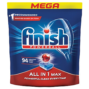 Túi 94 viên rửa chén Finish All In 1 Max Dishwasher Tablets QT09442