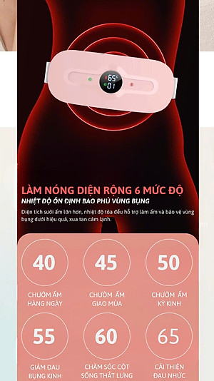 Máy Massage Làm Ấm Bụng, Đai Đeo Giảm Đau Bụng Kinh Nguyệt, Làm Ấm Tử Cung Cho Phụ Nữ Đến Kì 3 CHẾ ĐỘ