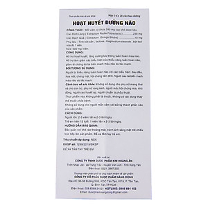 HOẠT HUYẾT DƯỠNG NÃO - NĂNG ĐỘNG - TĂNG CƯỜNG LƯU THÔNG TUẦN HOÀN NÃO