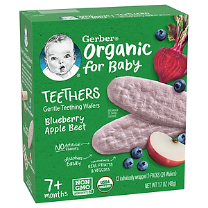 Bánh Gạo Hữu Cơ Gerber Organic vị Việt Quất Táo Củ Cải Đỏ 48g cho trẻ trên 7 tháng tuổi