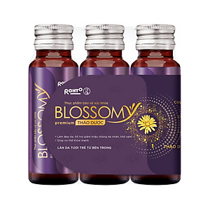 Nước uống collagen thảo dược giúp đẹp da, hỗ trợ ngủ ngon Blossomy Premium lốc 03 chai x 50ml