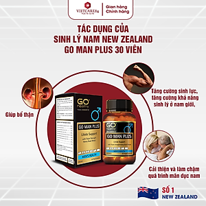 Bộ Sản Phẩm 2 Hộp Viên Uống Tăng Sinh Lý Nam New Zealand Go Man Plus 30 Viên | Giúp Tăng Cường Sinh Lực, Sinh Lý Ở Nam Giới - Nhập Khẩu Chính Hãng
