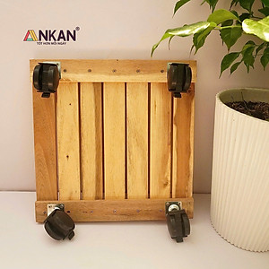 Đôn Chậu Cây Cảnh Có Bánh Xe Cỡ Lớn 35Cm Thích Hợp Đặt Chậu Cây Trong Nhà Thuận Tiện Di Chuyển Màu Vàng