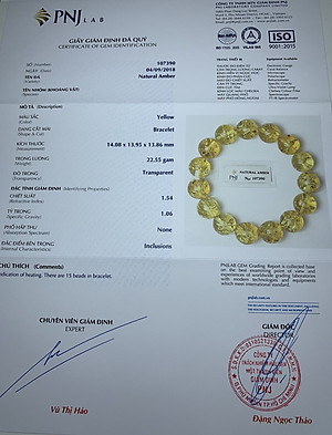 Vòng Hổ Phách Balan Cognac 14mm đặc biệt cao cấp Hadosa