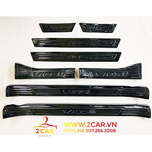 Ốp Bậc Cửa, nẹp bước chân Xe Toyota Vios 2014-2017, 2019- 2022, chất liệu Titan