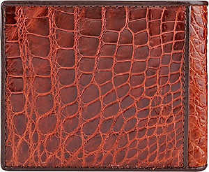 Ví Nam Da Cá Sấu Gù Đầu Huy Hoàng HT2249 (12.5 x 10 cm) - Nâu Đất