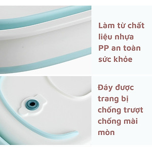 Chậu giặt quần áo silicon gấp gọn (thau giặt quần áo) có lỗ thoát nước Cao Cấp Chính Hãng