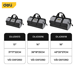 Túi Đựng Đồ Nghề Dụng Cụ Sửa Chữa Deli Tools Chất Liệu Vải Oxford Chống Thấm Nước Thiết Kế Nhiều Ngăn Tiện Dụng DL430018