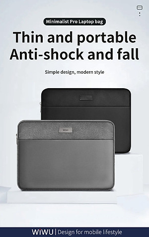 Túi Chống Sốc WiWU Minimalist Sleeve Dùng Cho Laptop Chống Thấm Nước - Hàng Chính Hãng