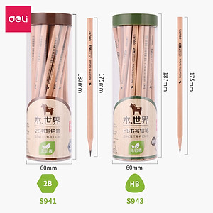  Bút chì lục giác/tam giác Deli - loại HB/2B - 30 chiếc/hộp - S941 / S943
