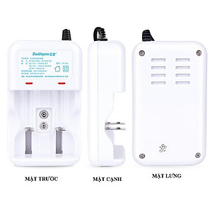Bộ sạc pin Đại đa năng D02 - sạc 2 pin D, C, AA hoặc AAA hàng chính hãng Doublepow
