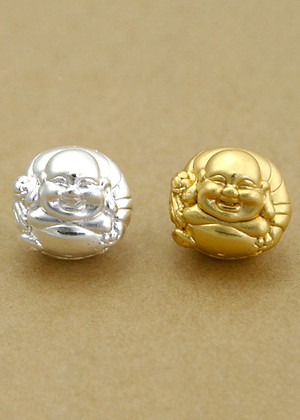 Charm bạc phật di lặc xỏ ngang - Ngọc Quý Gemstones