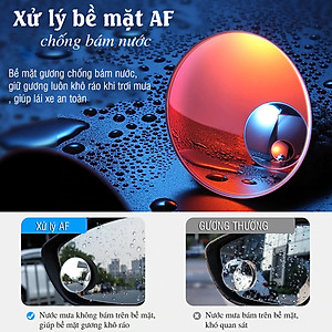 Bộ 2 gương lồi tràn viền xoay 360 độ gắn cho kính gương chiếu hậu tránh điểm mù cho xe Hơi, Xe Ô tô - Hàng nhập khẩu