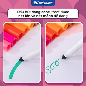 Bút lông màu Fiber Pen Thiên Long Colokit an toàn sử dụng tô màu, vẽ tranh, calligraphy, 20 màu basic FP-C03