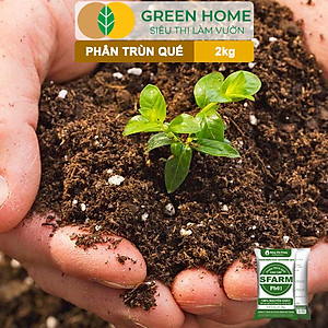 Phân Trùn Quế Greenhome, Bao 2kg, Dinh Dưỡng Hữu Cơ, Không Mùi, Tốt Cho Lan, Bonsai, Rau, Cây Ăn Trái