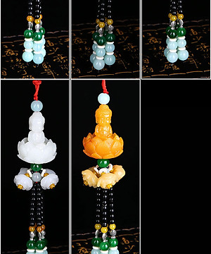 Dây Treo Xe Ô Tô Phong Thủy Tượng Đức Phật Ngự Đài Sen