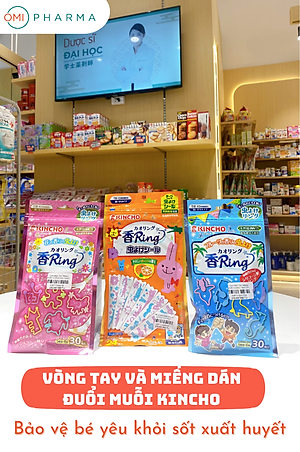 Vòng đeo tay, miếng dán tránh muỗi Kincho 