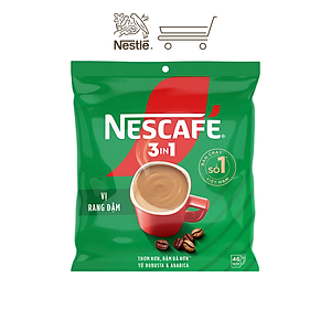 [Tặng Bộ 2 ly thủy tinh] Combo 2 Bịch Cà phê Hòa tan NESCAFÉ VỊ RANG ĐẬM 46 gói Đậm Thơm Hoàn Hảo