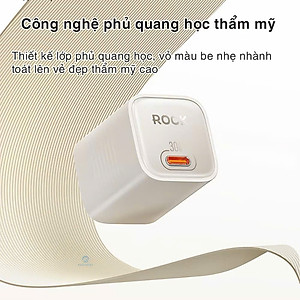 Bộ sạc nhanh type-c cho ip15 ROCK Ice²Cube sạc nhanh 30W - Hàng chính hãng Rockspace bảo hành 12 tháng