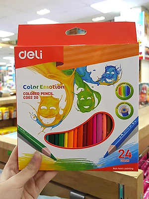 Bút chì màu học sinh 3 cạnh Deli 12/ 18/ 24/ 36 màu/hộp - EC00200/EC00210/EC00220/EC00230