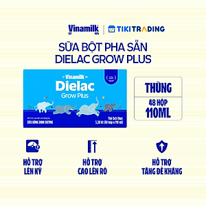 Thùng 48 Hộp Sữa Bột Pha Sẵn Vinamilk Dielac Grow Plus - Đỏ 110ml
