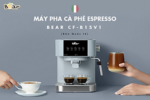 Máy Pha Cà Phê Tự Động Espresso BEAR CF-B15V1 Với Công Thức Pha Nespresso, Americano, Cappuccino Tạo Bọt Sữa Dễ Dàng Áp Suất 15 Bar Công Suất 950 W - Hàng Chính Hãng