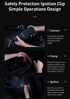 Bộ kích nổ ô tô, xe hơi kiêm pin sạc dự phòng nhãn hiệu Baseus cao cấp CRJS01-01 - Hàng Nhập Khẩu
