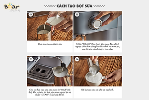 Máy Pha Cà Phê Tự Động Espresso BEAR CF-B15V1 Với Công Thức Pha Nespresso, Americano, Cappuccino Tạo Bọt Sữa Dễ Dàng Áp Suất 15 Bar Công Suất 950 W - Hàng Chính Hãng