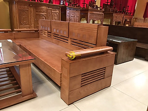 Bộ sofa góc tay trơn thanh lịch gỗ sồi Nga