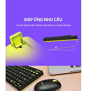 Bàn phím chuột Logitech MK240 Nano - kết nối Không dây Usb 2.4 Ghz - Hàng Chính Hãng