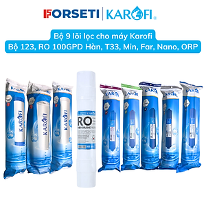 Combo 9 lõi lọc nước Karofi Hàng chính hãng dùng cho máy lọc nước Karofi E9RO